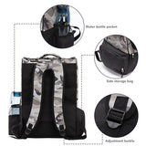 KGMCARE Disc Golf Backpack Camouflage with 20+ Disc Capacity Carry Golf Bag Two Side Storage Pockets Disc Golf Backpack Bag Discs Not Included (Snow Camo)