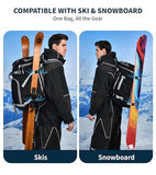 Heliar 55L-70L Expandable Ski Boot Bag – Waterproof, Durable Backpack with Multiple Compartments, Adjustable Webbing for Ski/Snowboard, Comfortable Padded Back Panel, Ideal for Ski Travel