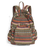 OPQRSTU Women Hippie Hand Bag Large Capacity Bohemian Bag Portable Tourist Fashion Backpacks (Green yellow)
