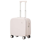 mixi Carry on Luggage, Suitcase with Spinner Wheels 16in Luggage Hardshell Lightweight Rolling Suitcases PC with Cover & TSA Lock, Off White（Slight Pink）