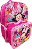 Disney Minnie Mouse 16 Inch Girl's Backpack With Removable Lunch Box Set (Minnie Always Active)