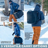 Wildhorn Brimhall 65L Smoke Blue color Ski Boot Bag & Snowboard Backpack -US Ski Team Official Supplier- Waterproof & Durable, 3 Carry Travel Options, Fits Boots, Helmets, Goggles & Outerwear
