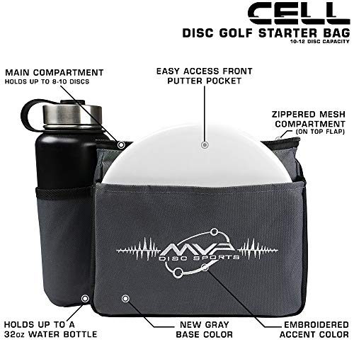 MVP Disc Sports Cell Disc Golf Starter Bag (Gray/White)
