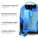 J World Sunrise Kids Rolling Backpack with Wheels for Girls Boys, Roller Bookbag for School, 18 x 13 x 9 Inches, Blue Gradient