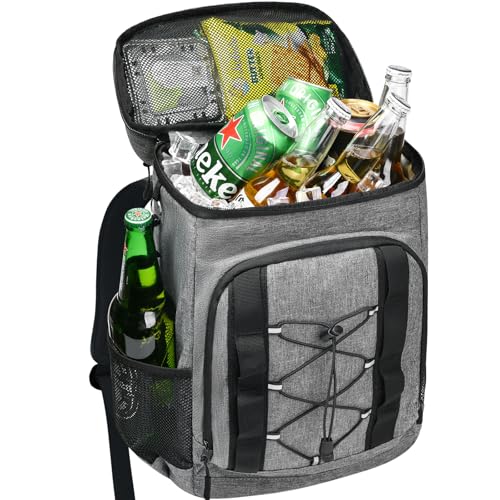 33 Cans Insulated Backpack Cooler - Leakproof Waterproof Lightweight Soft Coolers Bag for Camping Picnic Hiking Beach and Lunchbox Backpacks Bags-Leak Proof Ice Chest Back Pack,Dark Gray