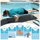 3 in 1 Women Comfort Backpack Beach Tanning Lounge Chair with Cushion Face Hole Softer Padded Adjustable Washable, Folding Layout Sun Chair for Adults Outside Reading Sunbathing Poolside, 6 Position