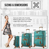 Steve Madden Designer Luggage Collection - 3 Piece Softside Expandable Lightweight Spinner Suitcase Set - Travel Set Includes 20 Inch Carry on, 24 Inch & 28-Inch Checked Suitcases, Harlo Teal Blue,