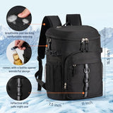 NECKORY Backpack Cooler, Leakproof Insulated Backpack Cooler for Men Women, Large Capacity Coolers Bag Portable for Lunch Camping Travel Picnic Hiking (Black)