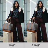 S-ZONE Women Canvas Weekender Bag Overnight Carryon Duffel Tote PU Leather Strap(Large)