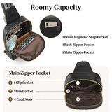 S-ZONE Genuine Leather Sling Bag for Women Men Small Crossbody Shoulder Purse