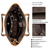 S-ZONE Genuine Leather Tote Bag for Women Large Shoulder Purses Work Handbags with Crossbody Strap Vintage