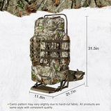 TIDEWE Hunting Backpack 5500cu with Frame and Rain Cover for Bow/Rifle/Pistol