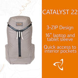 Mystery Ranch Catalyst 22L Travel Backpack with Tech Pocket for Everyday Carry and Adventures - Pebble