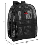 Summit Ridge Mesh Backpacks for Kids, Adults, School, Beach, and Travel, Colorful Transparent Mesh Backpacks with Padded Straps