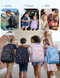 VASCHY Kids backpacks, 16in Water Resistant Backpack for Preschool/Primary/Elementary School Bookbag for Girls with Tablet Sleeve Blue Daisy
