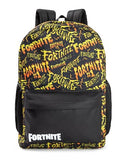 Fortnite Unisex Kids Black and Yellow Logo Backpack | Zip-Up School Bag for Books & Supplies | Graphic Print Design
