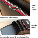 Star-Wind Randoseru Ransel backpack automatic Lock Japanese school bags for primary school students Leather backpacks for kids boys and girls ((Black*Red)