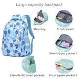 ZHIERNA Daisy Backpack for Girls Toddler Tie Dye Bookbag with Lunch Bag Preschool Simple Modern Backpack School 3pcs Set, Lightweight Elementary Book bag Girl（Blue）