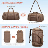 WITZMAN Canvas Duffle Bag for Men 3 in 1 Convertible Backpack 40L Travel