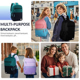 VASCHY School Backpack, Lightweight Classic Cute Aesthetic Bookbag Daypack for Teen Boys Traveling/Gym/Middle School Navy Green
