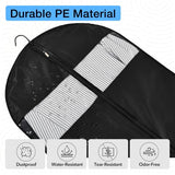 Moucas Dress Bags for Gowns, 65" Long Garment Bags for Hanging Clothes, Foldable Dress Cover with Clear Window, Ideal for Formal Dresses & Coats (Black, 1 Pack)