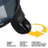 LUCAS Designer Luggage Collection - Expandable 24 Inch Softside Bag - Durable Mid-sized Ultra Lightweight Checked Suitcase with 8-Rolling Spinner Wheels (Old School Navy)