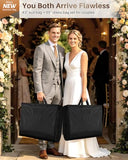 MISSLO 43"+65" Garment Bags for Travel 2 Packs Gown Dress Bag for Hanging Clothes with Suit Bags for Closet Storage Waterproof Garment Covers Long Wedding Dress Storage, Black