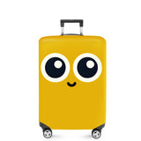 ANNA QUEEN Cute Smiley Face Luggage Cover, Yellow Cartoon Suitcase Protector with Big Eyes Design, Stretchable, Washable Travel Cover | Backpacks4Less