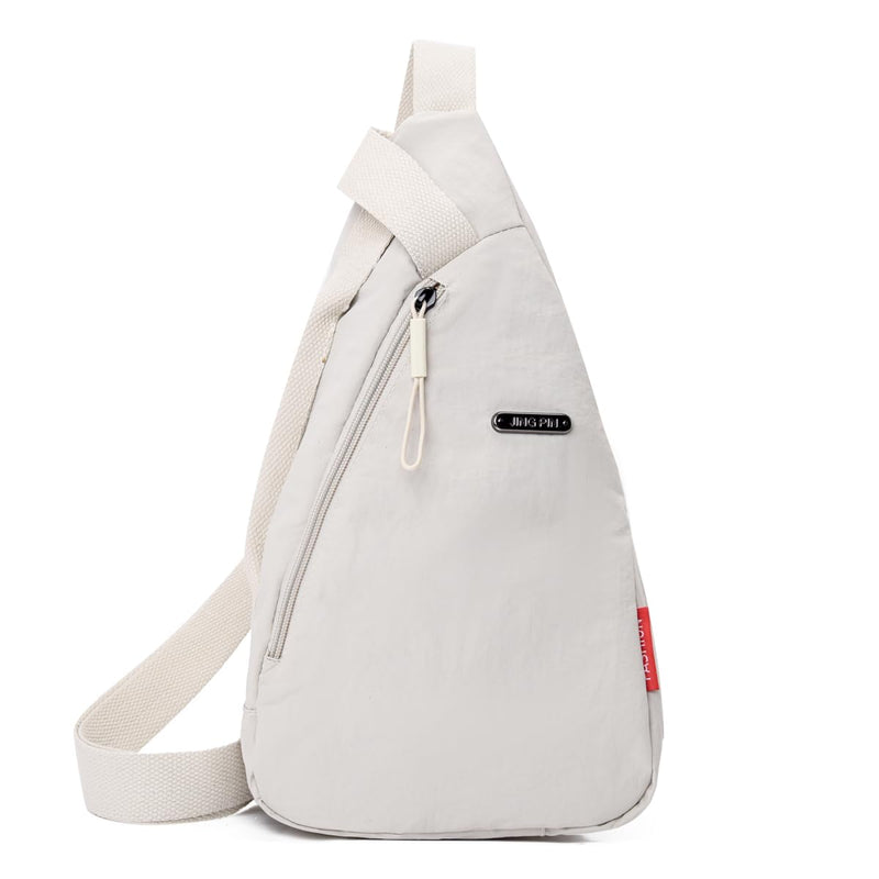 Waterproof Sling Bag Crossbody Backpack for Men Women Sling Backpack Hiking Daypack Multipurpose Cross Body Chest Bag (off-white)