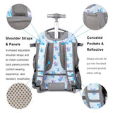 Tilami Rolling Backpack 19 inch with Lunchbox Wheeled Laptop Backpack, Turtle Blue