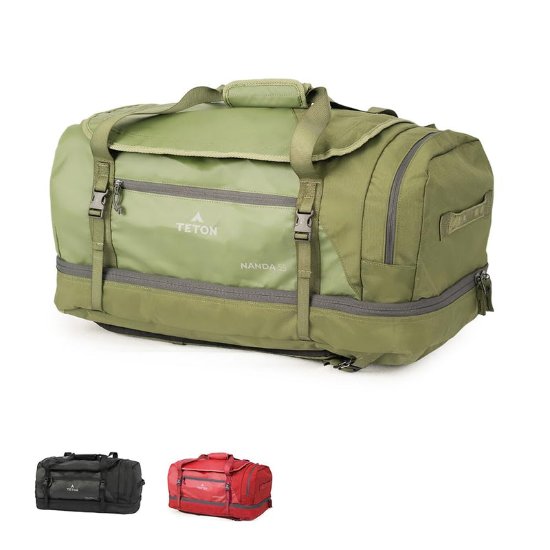 Teton Nanda Duffel, Durable Travel Bag for Men and Women, Great for the Gym or Overnight Travel, 55L, Canopy