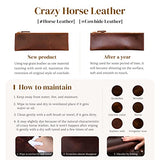 S-ZONE Small Crossbody Bags for Women Trendy RFID Blocking Cross body Bag Leather Cell Phone Wide Strap Shoulder Purses Dark Brown