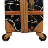 Chariot Regal Vintage Style 2-Piece Hardside Carry-On Retro Train Case Spinner Luggage Set - Black