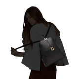 Nevenka Brand Women Bags Backpack PU Leather Zipper Bags Purse Casual Backpacks Shoulder Bags (BLACK)