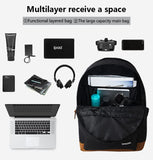 SUPACOOL Lightweight Laptop Backpack with USB Charging Port for Men and Women, Double Layers Backpack for College, Work, Travel, Casual(Black and brown)