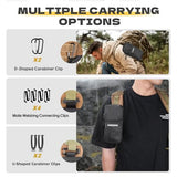 Hikeen X-Pac Backpack Strap Pouch for Smartphone, Weatherproof Durable Tactical Molle Phone Pouch with Carabiner, Molle Backpack Phone Holder Fit Outdoor/Hiking/Climbing 2pcs
