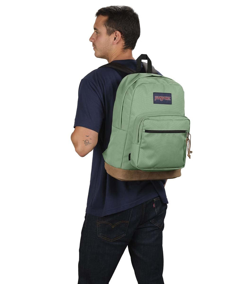 JanSport Right Pack Backpack - Durable Daypack with Padded 15" Laptop Sleeve, Spacious Main Compartment & Integrated Water Bottle Pocket - Loden Frost