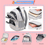 ZHANAO Daisy Backpack for Girls,Bookbag with Lunch Box Kids School Bag Set 3pcs Flower Backpack Set School Daypack Teens Girls