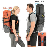 Night Cat Internal-frame Hiking Backpcack: 50L / 60L / 70L Roll Top Lightweight Travel Backpack with Rain Cover for Men Women Hiking Camping Backpacking Black