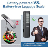 Battery-Free Digital Luggage Scale, 110lbs/50kg Portable Handheld Hanging Scale for Luggages, Suitcases, Backpacks & Bags, Easy Weighing for Travel, No Need Batteries (Black)