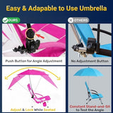 FAIR WIND Portable Beach Chair with Umbrella for Adults, Backpack Folding Arm Chair for Coastal Vacations, Picnics, and Concerts - Supports 300 LBS, Pink