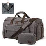 S-ZONE Carry On Garment Bag for Travel Convertible Garment Duffle Bag Suit Bags for Men Women Travel 2 in 1 Hanging Suitcase Business Travel Bag with Toiletry Bag, Gery, 50l