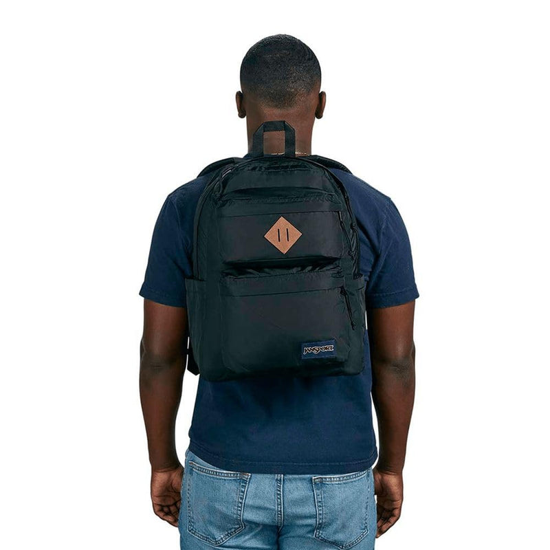 JanSport Double Break Backpack – 15-inch Padded Laptop Compartment, Dual Water Bottle Pockets, Internal Organizer, Large Main Compartment, Black