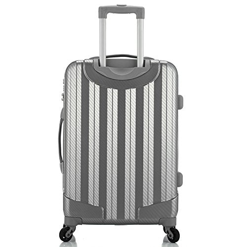 Rockland Barcelona Hardside 9-Piece Travel Gear Luggage Set, Silver, 3-Piece Set (22/24/28) (CF186-SILVER)