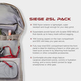 Vertx Siege Backpack - Durable, Water-Resistant with Multiple Compartments for Hiking, Travel, and Everyday Use, Wolf Grey - One Size