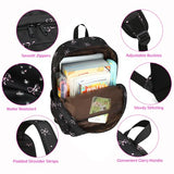 FADOVYE Waterproof Laptop Backpack for Girls Women, Water Resistant College School Backpack Casual Daypacks with Lunch Box Pencil Case (Bows-Black)