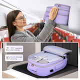 DEVPNR Rolling Backpack for Women, Travel Backpack with Wheels, TaroPurple