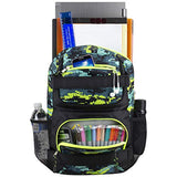 Eastsport Travel Skateboard Backpack Double Strap Laptop Bag Multi-Sport Design for Men and Women, Neon Yellow Blue Static Camo Black