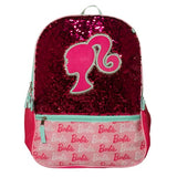 AI ACCESSORY INNOVATIONS Barbie 4 Piece Backpack Set, Sparkle & Shine with this Magic Flip Sequin School Bag for Girls with Zip Front Pocket, Pink