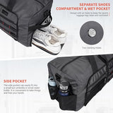WITZMAN Foldable Duffle Bag for Men Large 65L Travel with Shoe Compartment